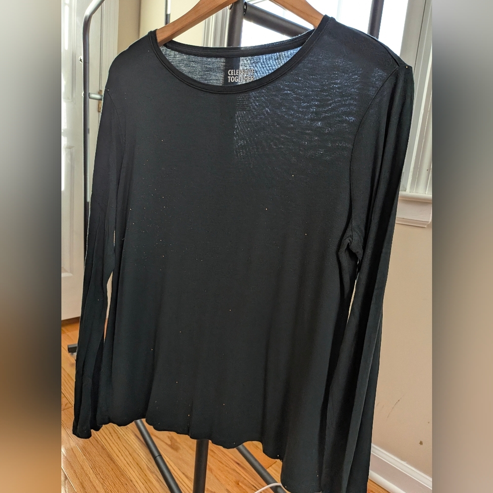 Forest Green Long Sleeve with Subtle Gold Flecks